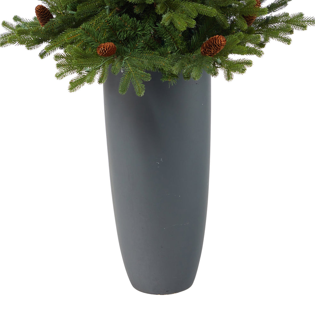 5' Yukon Mountain Fir Artificial Christmas Tree w/ 100 Clear Lights, Pine Cones