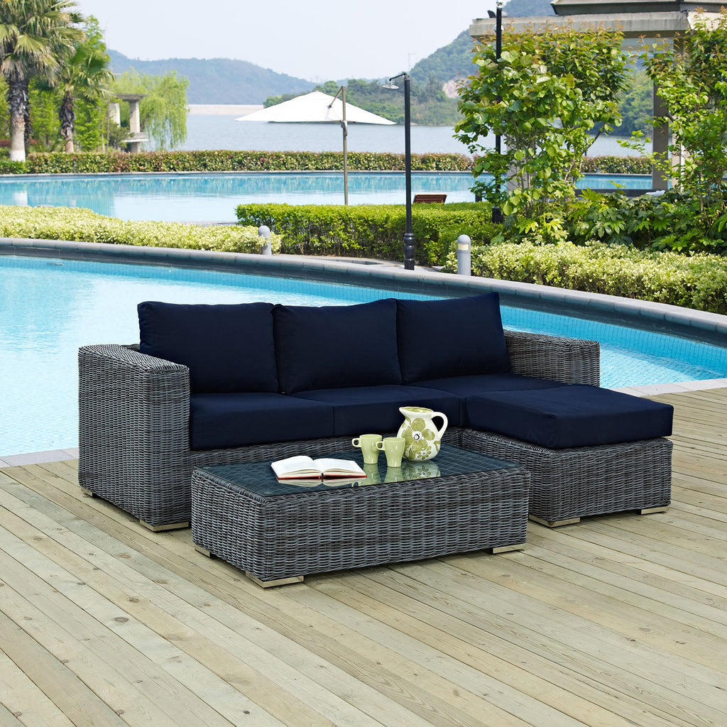 Summon 3 Piece Outdoor Patio Sunbrella¨ Sectional Set by Modway