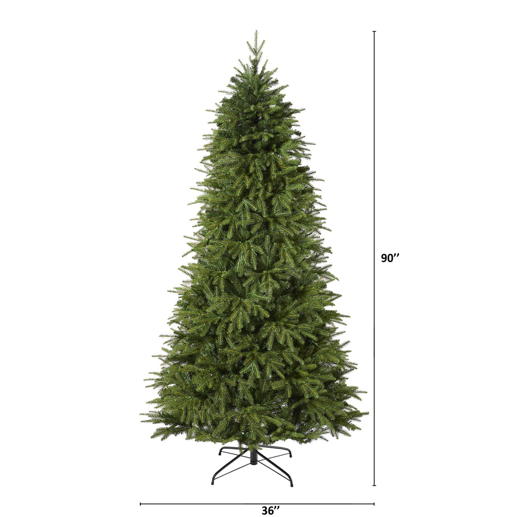 7.5' Vancouver Fir 'Natural Look' Artificial Christmas Tree w/ 600 Clear LED