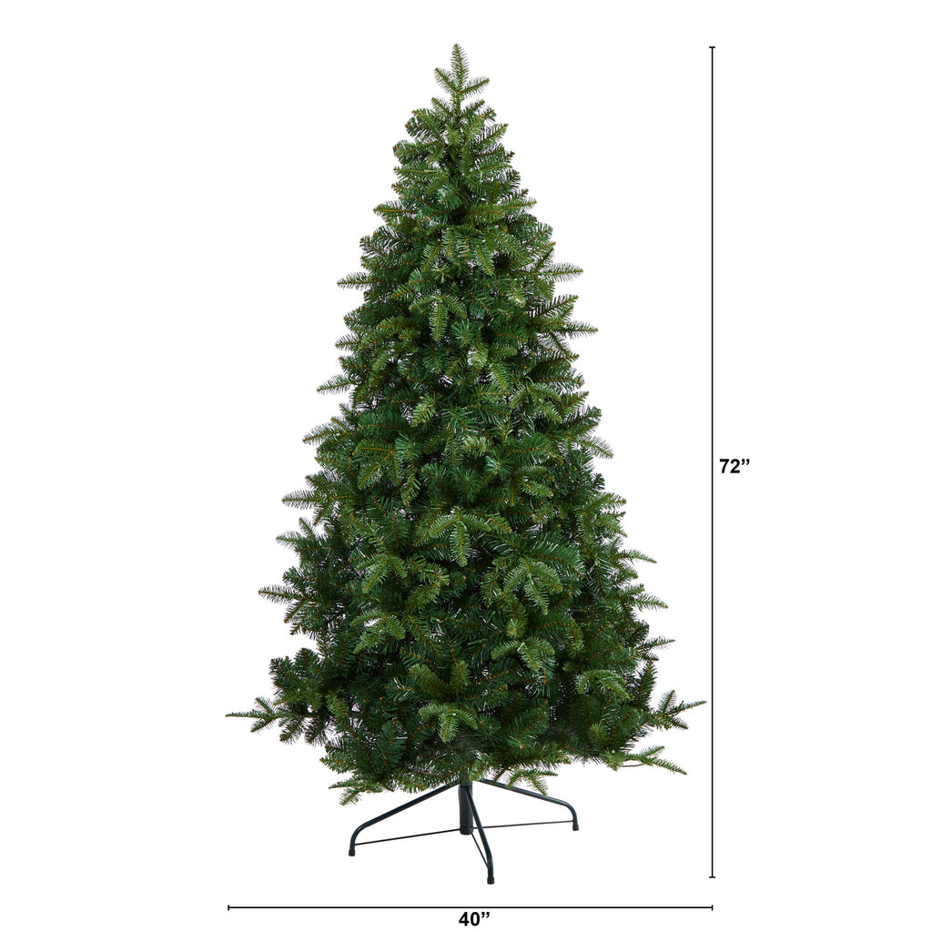 6' Grand Teton Spruce Flat Back Artificial Christmas Tree w180 Clear LED Lights