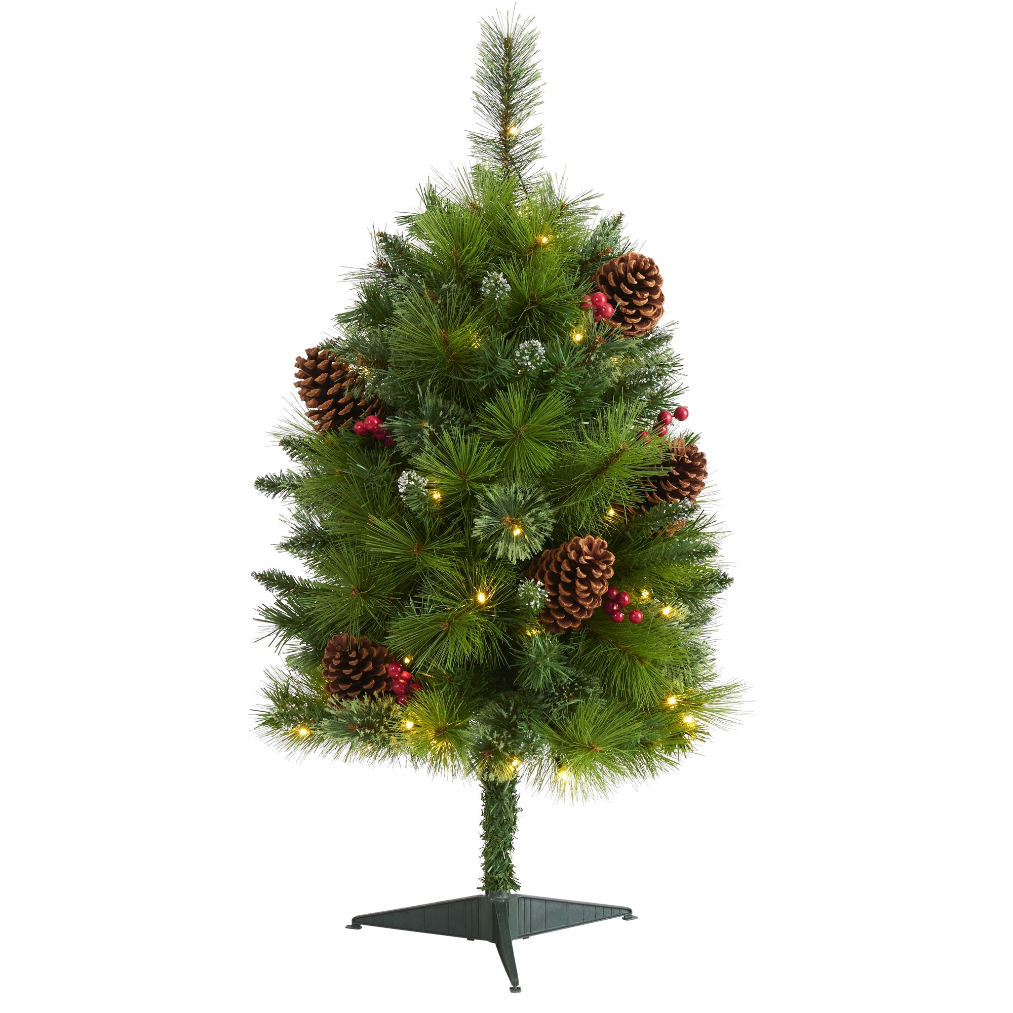 3' Montana Mixed Pine Artificial Christmas Tree w/ Pine Cones, Berries