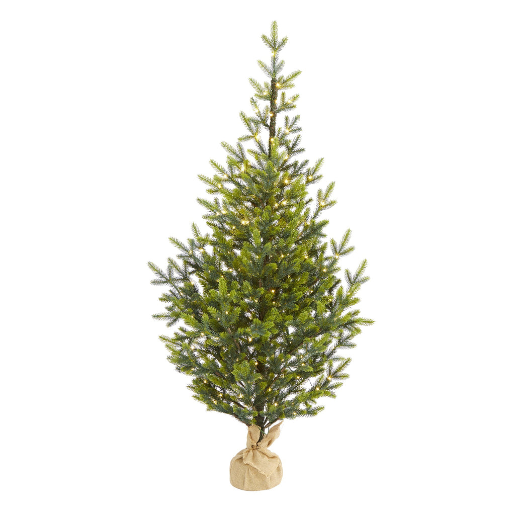 5' Fraser Fir "Natural Look" Artificial Christmas Tree w 200 Clear LED Lights