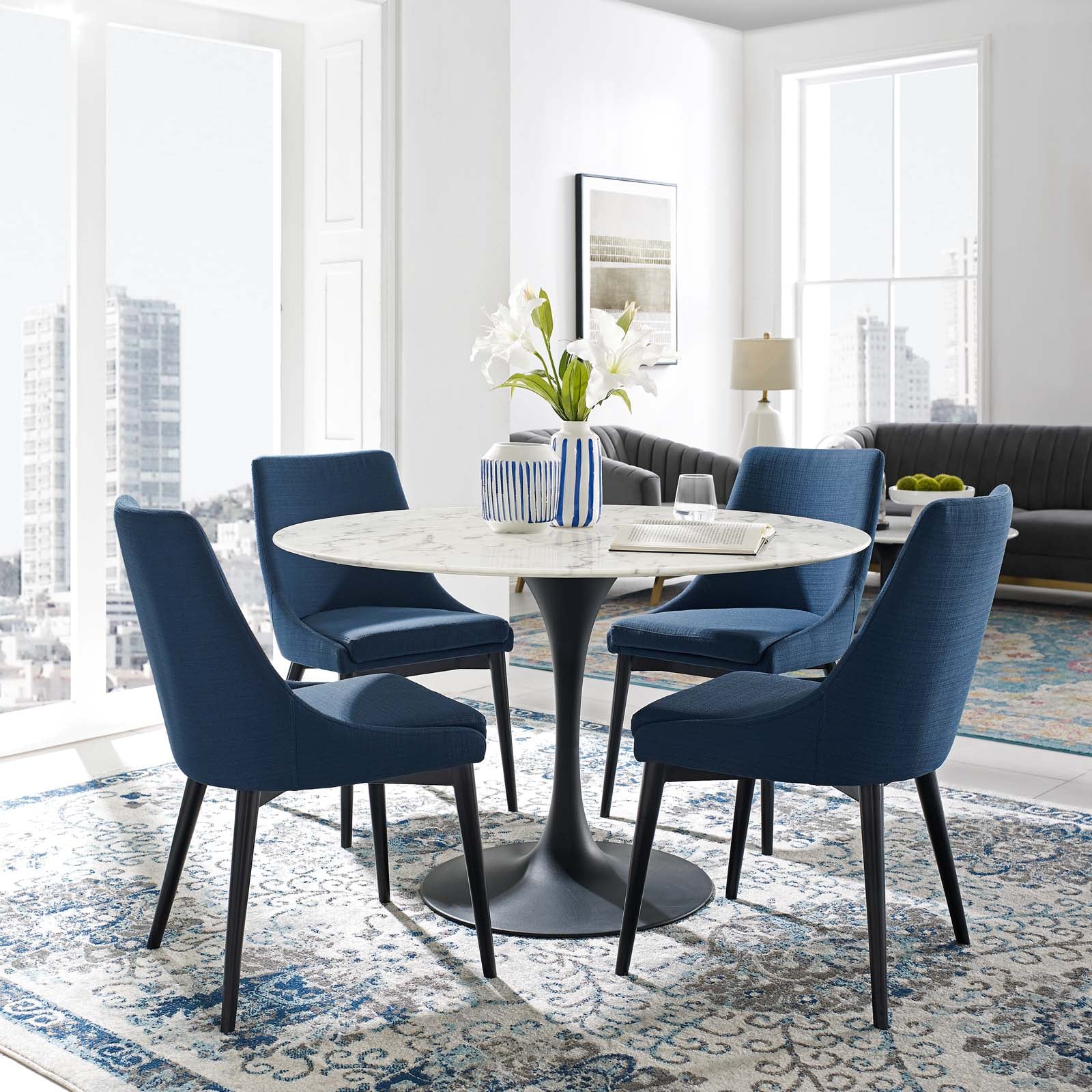 Lippa 48" Round Faux Marble Dining Table by Modway
