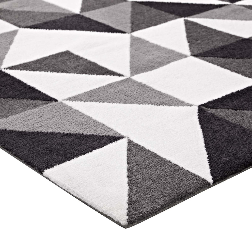 Kahula Geometric Triangle Mosaic 8x10 Area Rug by Modway