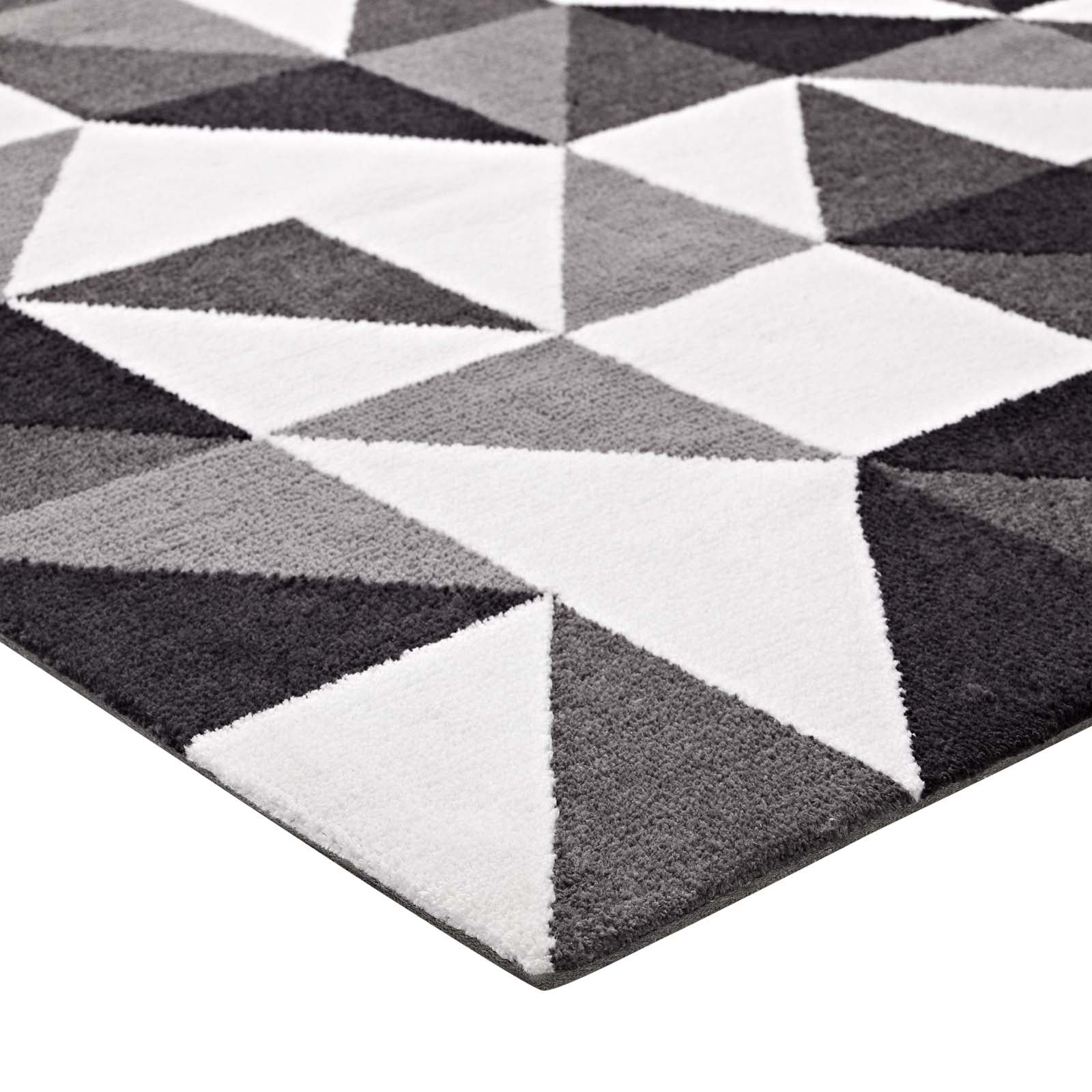 Kahula Geometric Triangle Mosaic 8x10 Area Rug by Modway