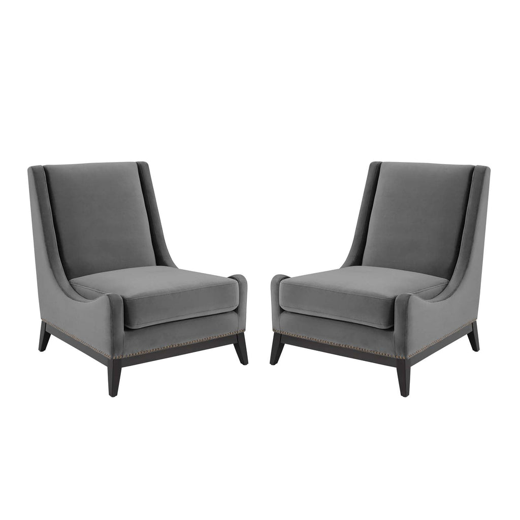 Confident Upholstered Performance Velvet Lounge Chair Set of 2 by Modway
