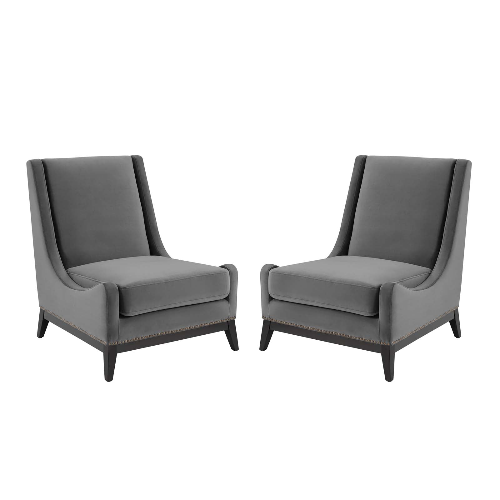 Confident Upholstered Performance Velvet Lounge Chair Set of 2 by Modway
