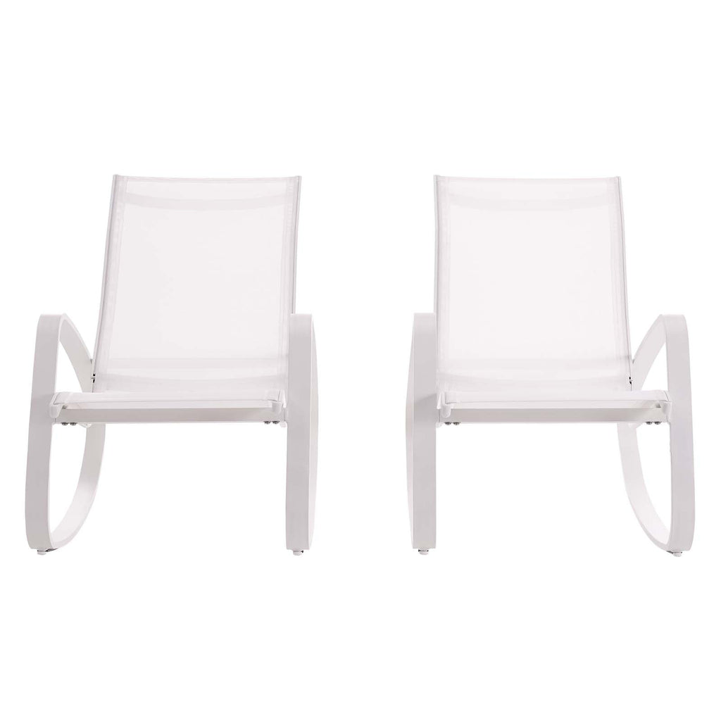 Traveler Outdoor Patio Mesh Sling Rocking Lounge Chair Set of 2 by Modway