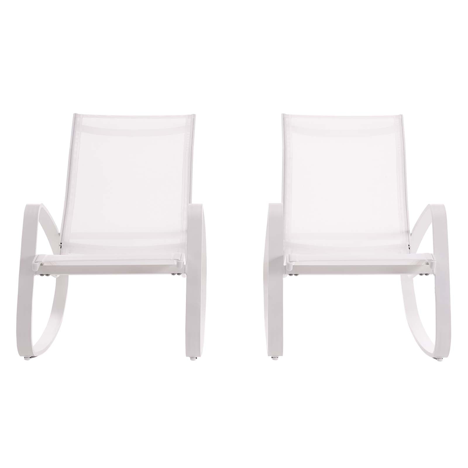 Traveler Outdoor Patio Mesh Sling Rocking Lounge Chair Set of 2 by Modway
