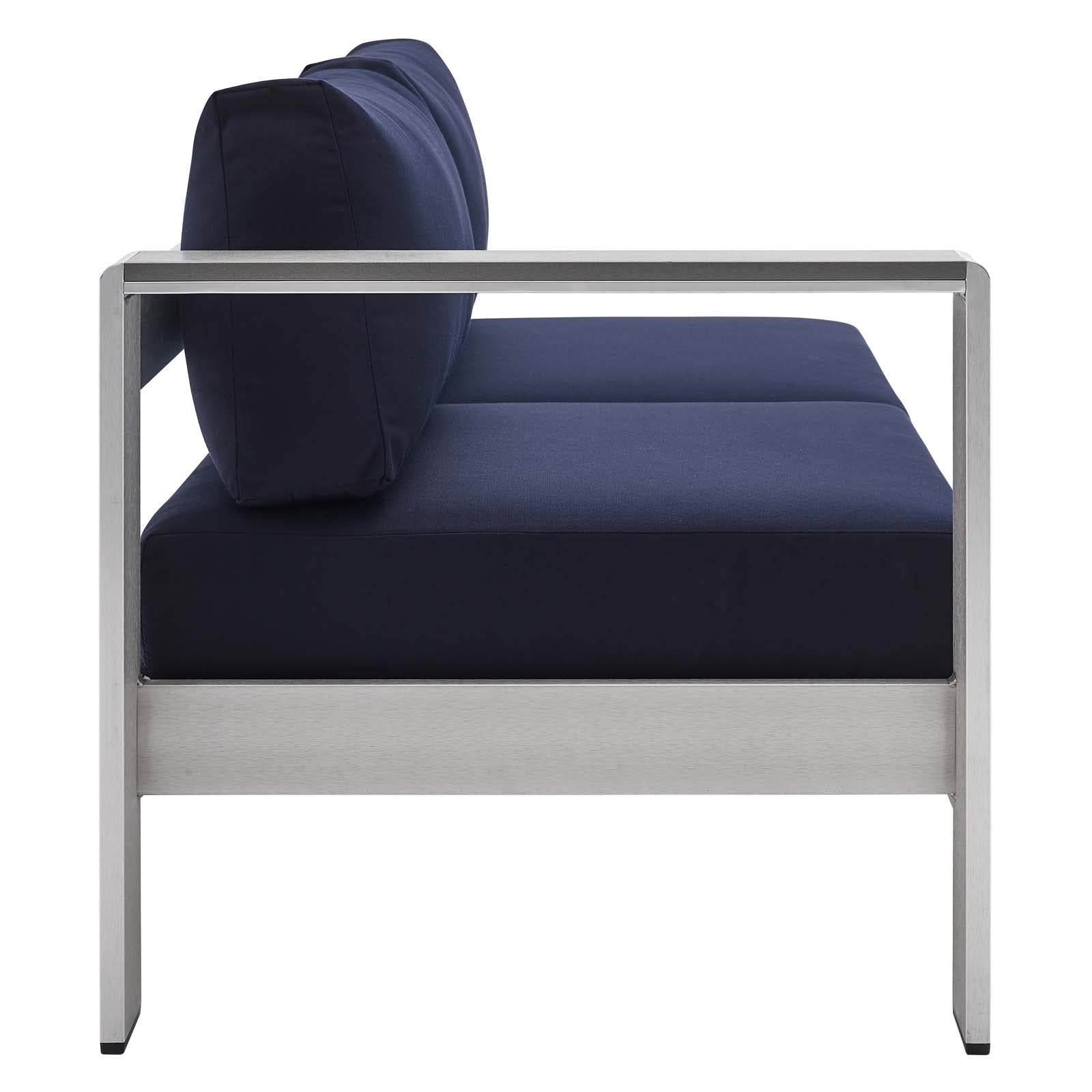 Shore Sunbrella¨ Fabric Aluminum Outdoor Patio Left-Arm Loveseat by Modway