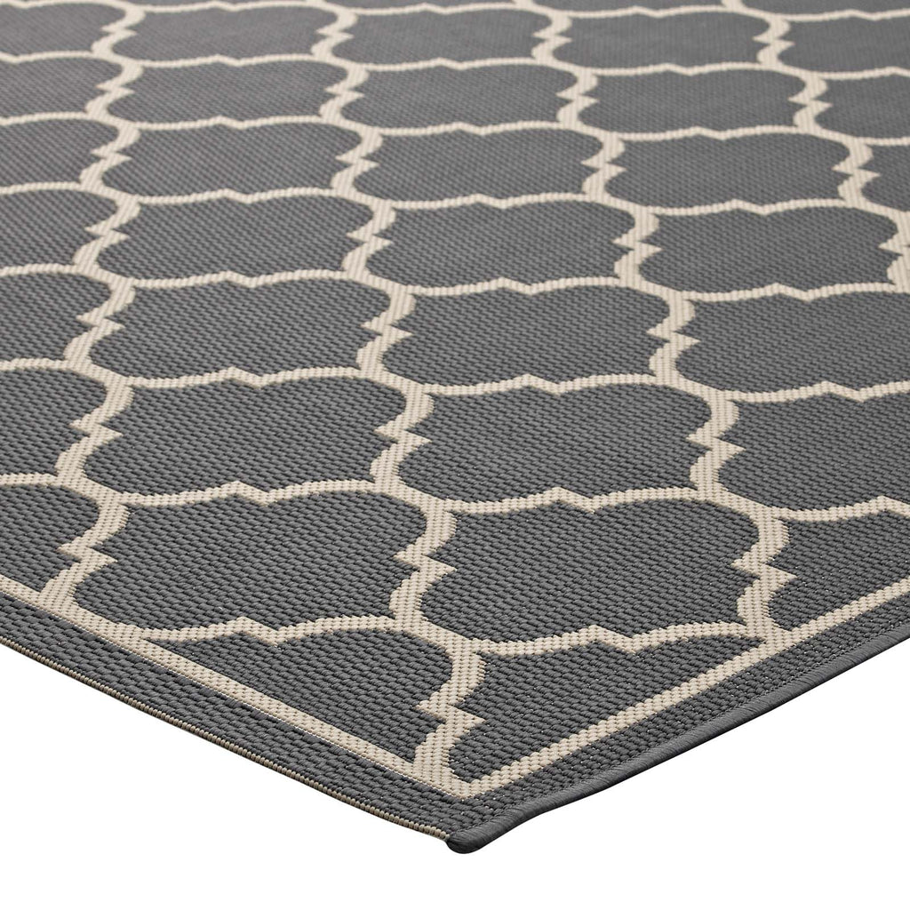 Avena Moroccan Quatrefoil Trellis Indoor and Outdoor 5x8 Area Rug by Modway