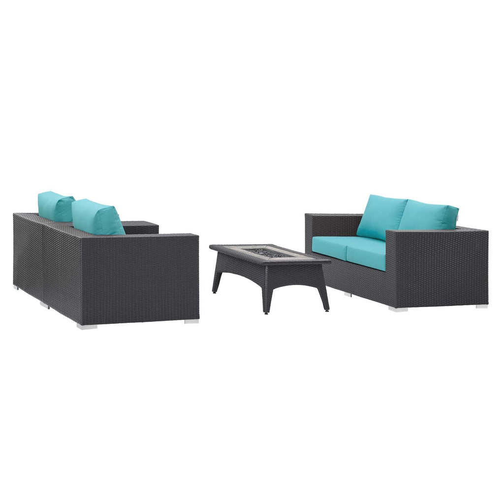 Convene 4 Piece Set Outdoor Patio with Fire Pit by Modway