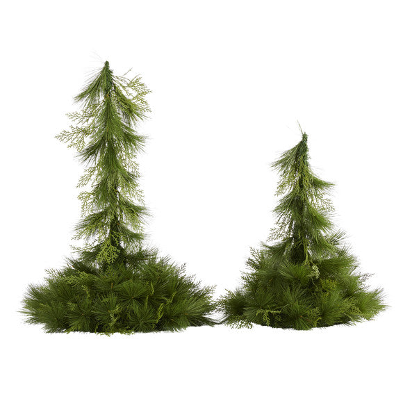 24" and 36" Table Top/Hanging Artificial Christmas Decor (Set of 2)