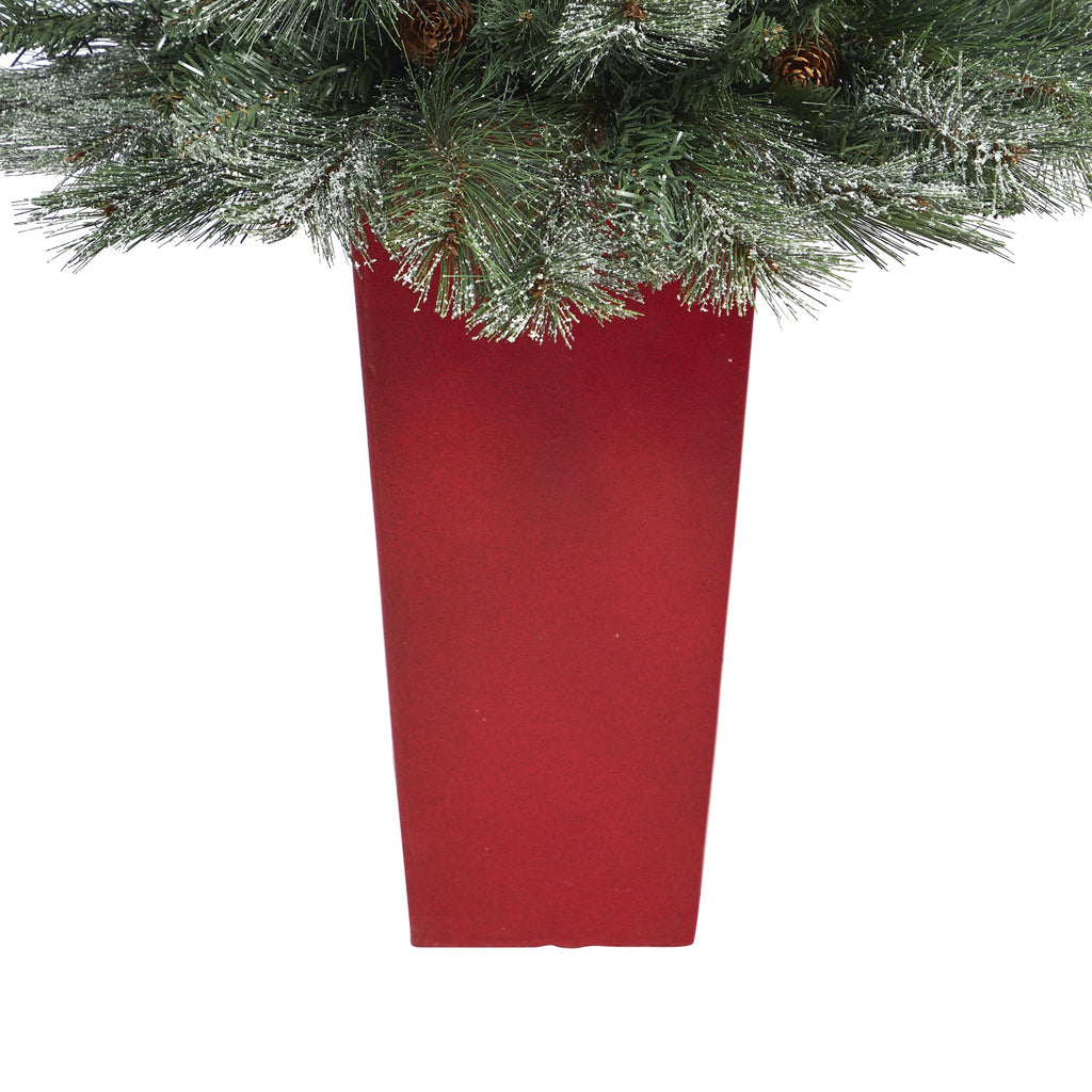 44' Snowed French Alps Mountain Pine Artificial Christmas Tree w/ 135 Bendable