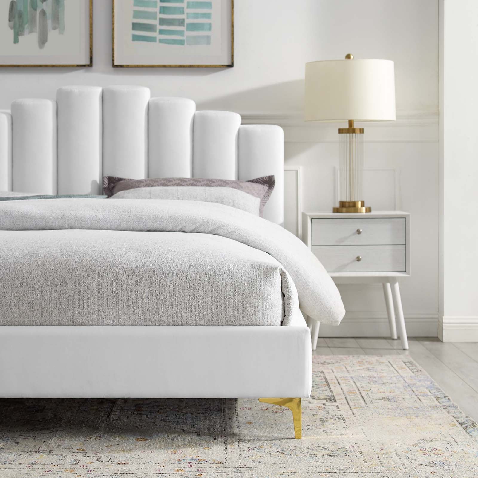 Olivia Performance Velvet Queen Platform Bed by Modway