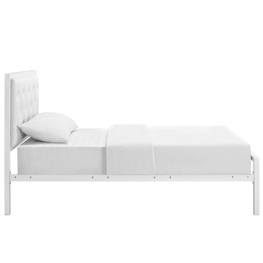 Mia Vinyl Twin Bed by Modway