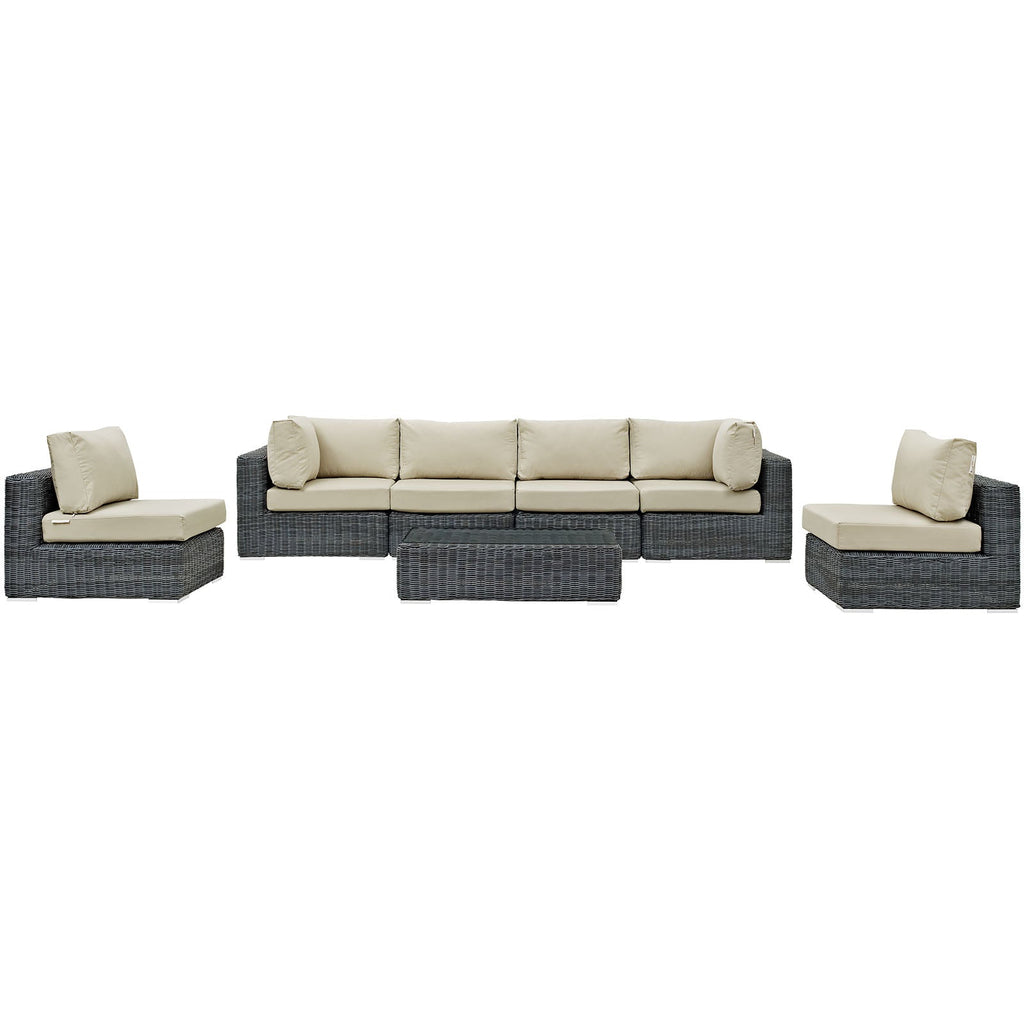 Summon 7 Piece Outdoor Patio Sunbrella¨ Sectional Set by Modway