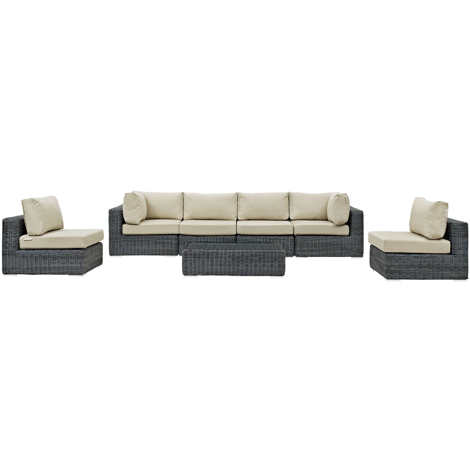 Summon 7 Piece Outdoor Patio Sunbrella¨ Sectional Set by Modway