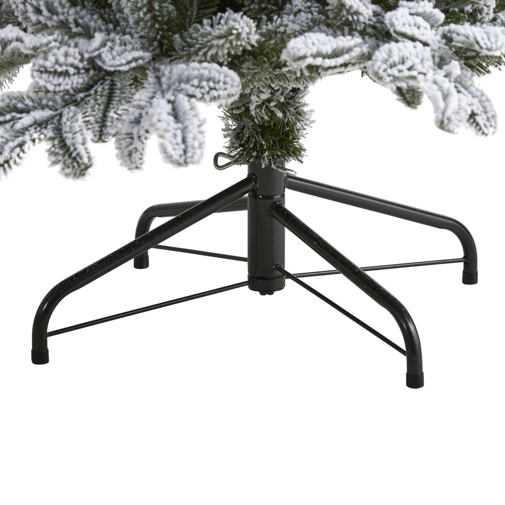 7' Flocked North Carolina Fir Artificial Christmas Tree w550 Warm White Lights