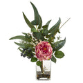 21"  Rose and Eucalyptus Artificial Arrangement