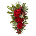 27"  Christmas Hydrangea Teardrop