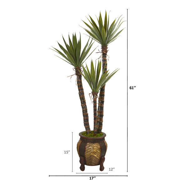 61" Yucca Artificial Tree in Decorative Planter
