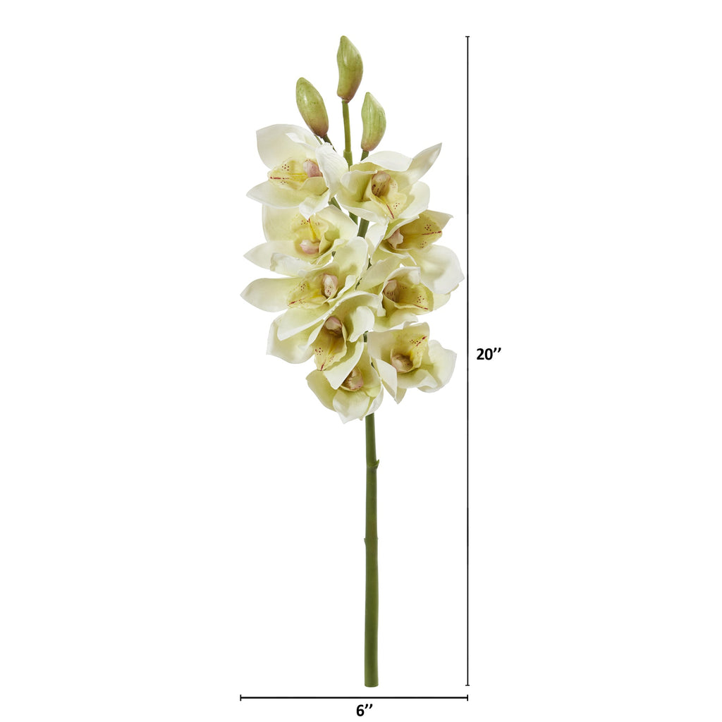 20" Cymbidium Orchid Artificial Flower (Set of 4)