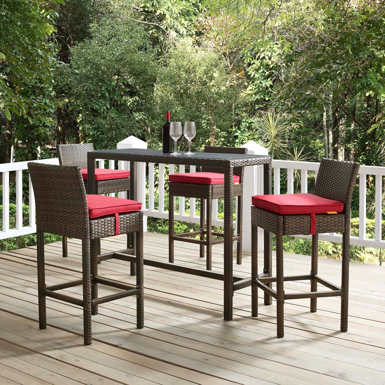 Conduit Bar Stool Outdoor Patio Set of 4