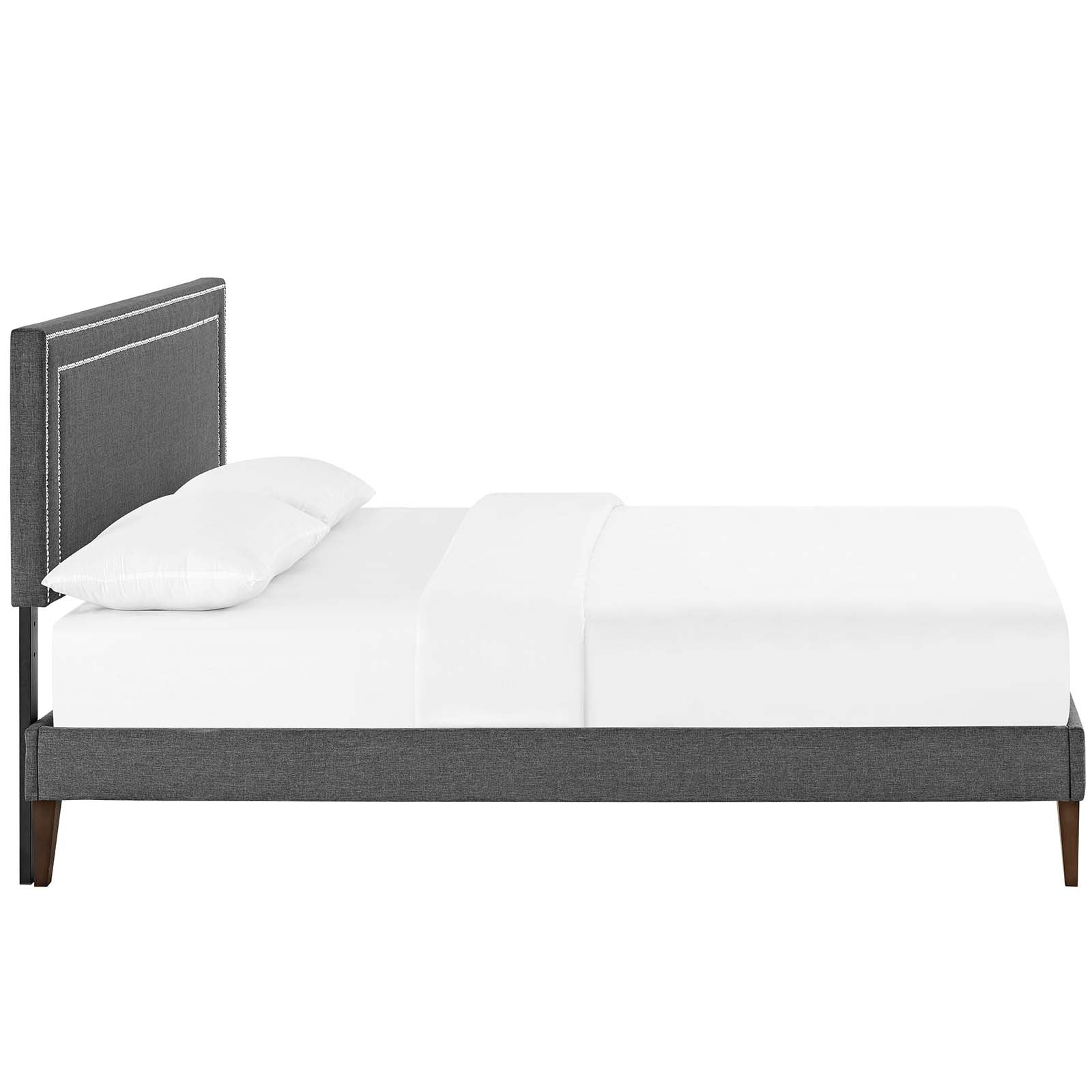 Virginia Fabric Queen Platform Bed with Squared Tapered Legs by Modway
