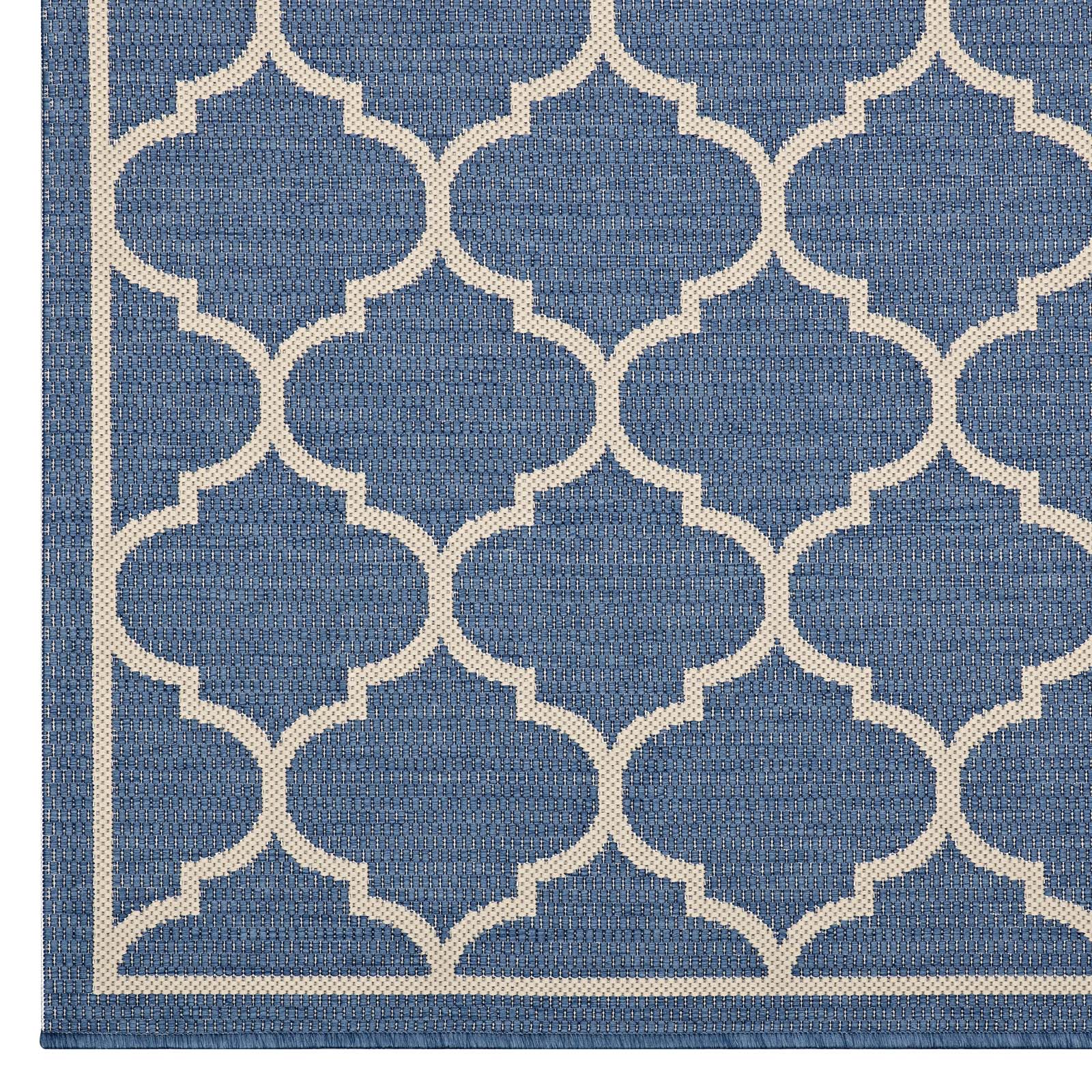 Avena Moroccan Quatrefoil Trellis Indoor and Outdoor 5x8 Area Rug by Modway