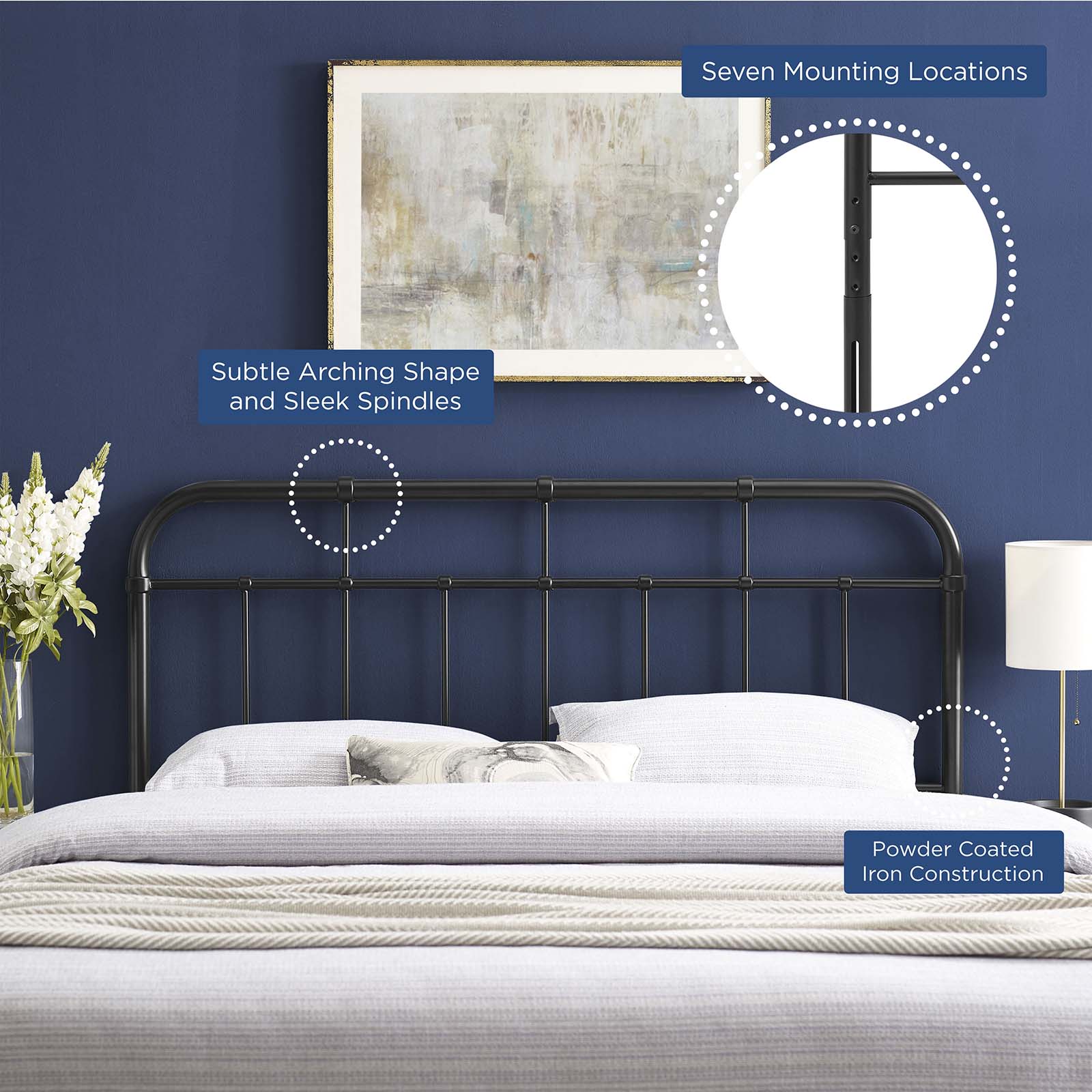 Alessia Metal Twin Headboard by Modway