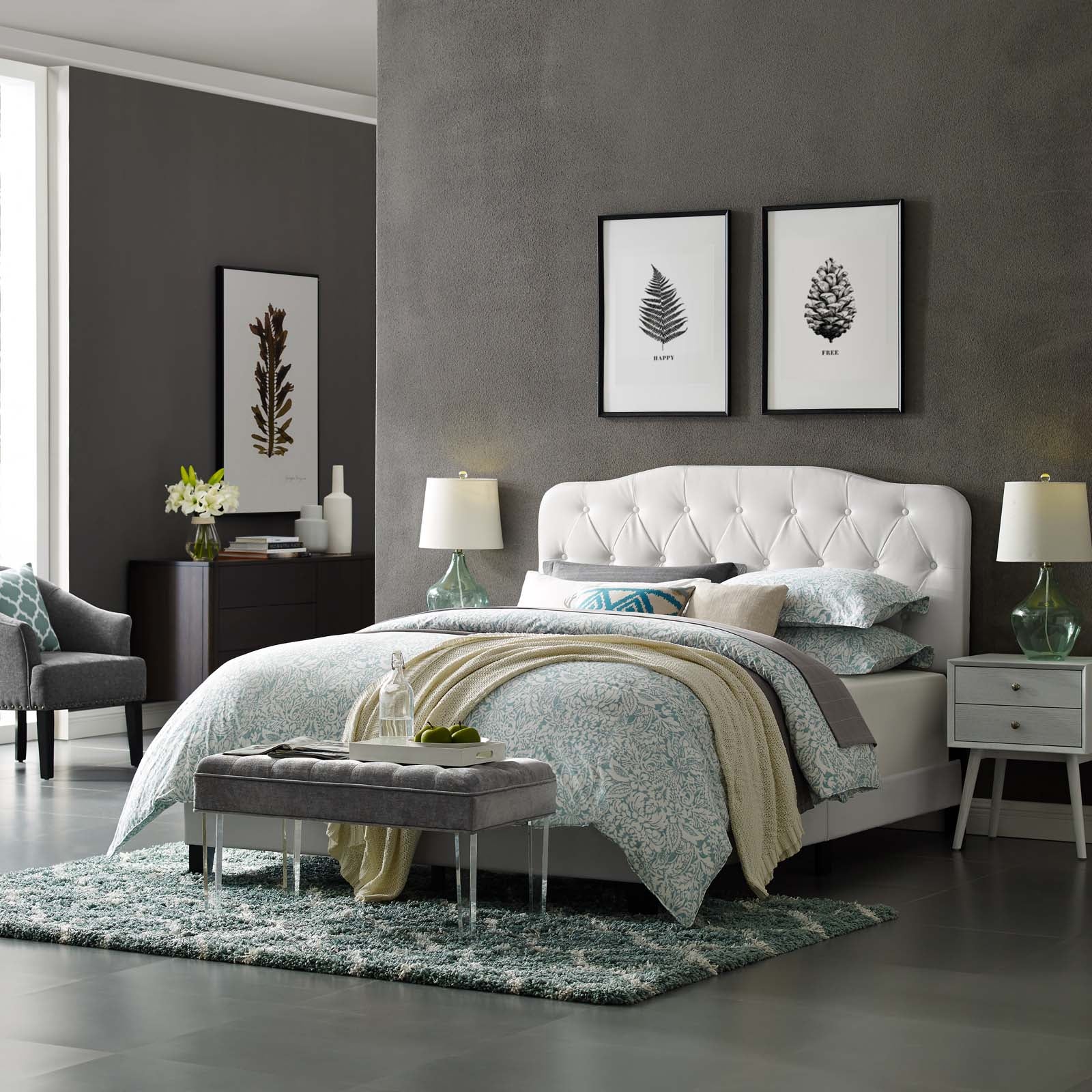 Amelia Faux Leather King Bed by Modway