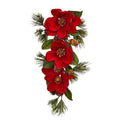 26"  Red Magnolia & Pine Tear Drop