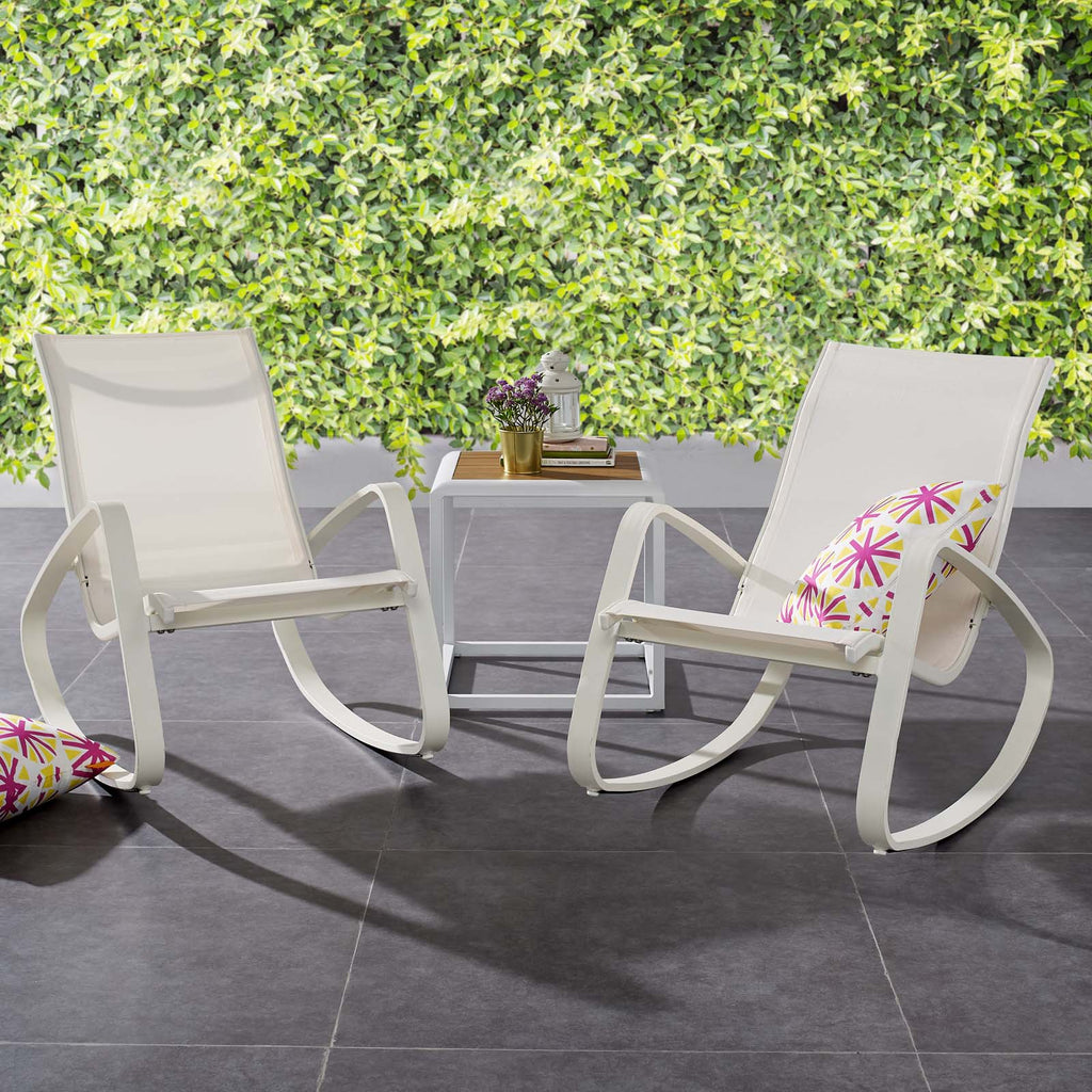 Traveler Outdoor Patio Mesh Sling Rocking Lounge Chair Set of 2 by Modway