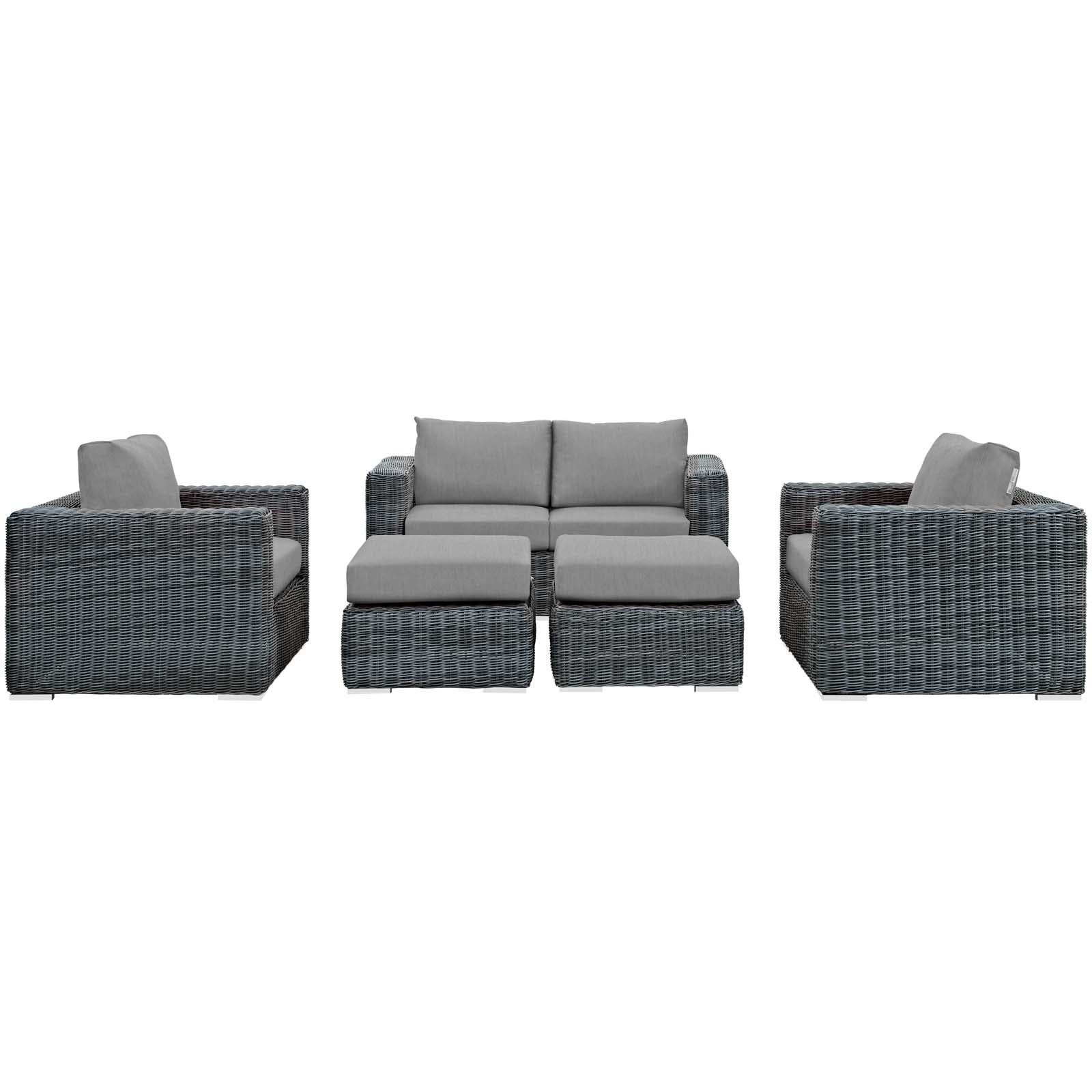 Summon 5 Piece Outdoor Patio Sunbrella¨ Sectional Set by Modway