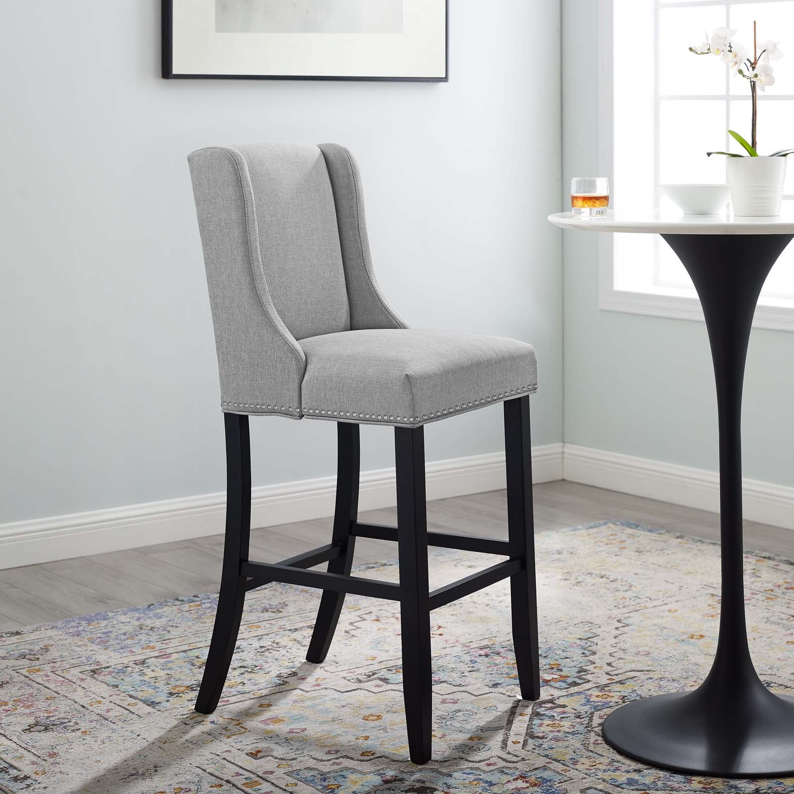 Baron Upholstered Fabric Bar Stool by Modway