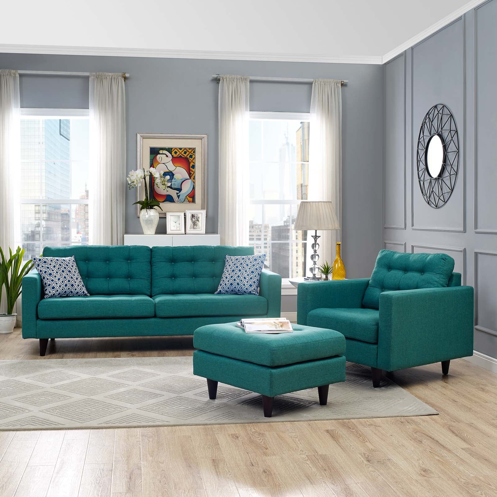 Empress Armchair and Sofa Set of 2 by Modway