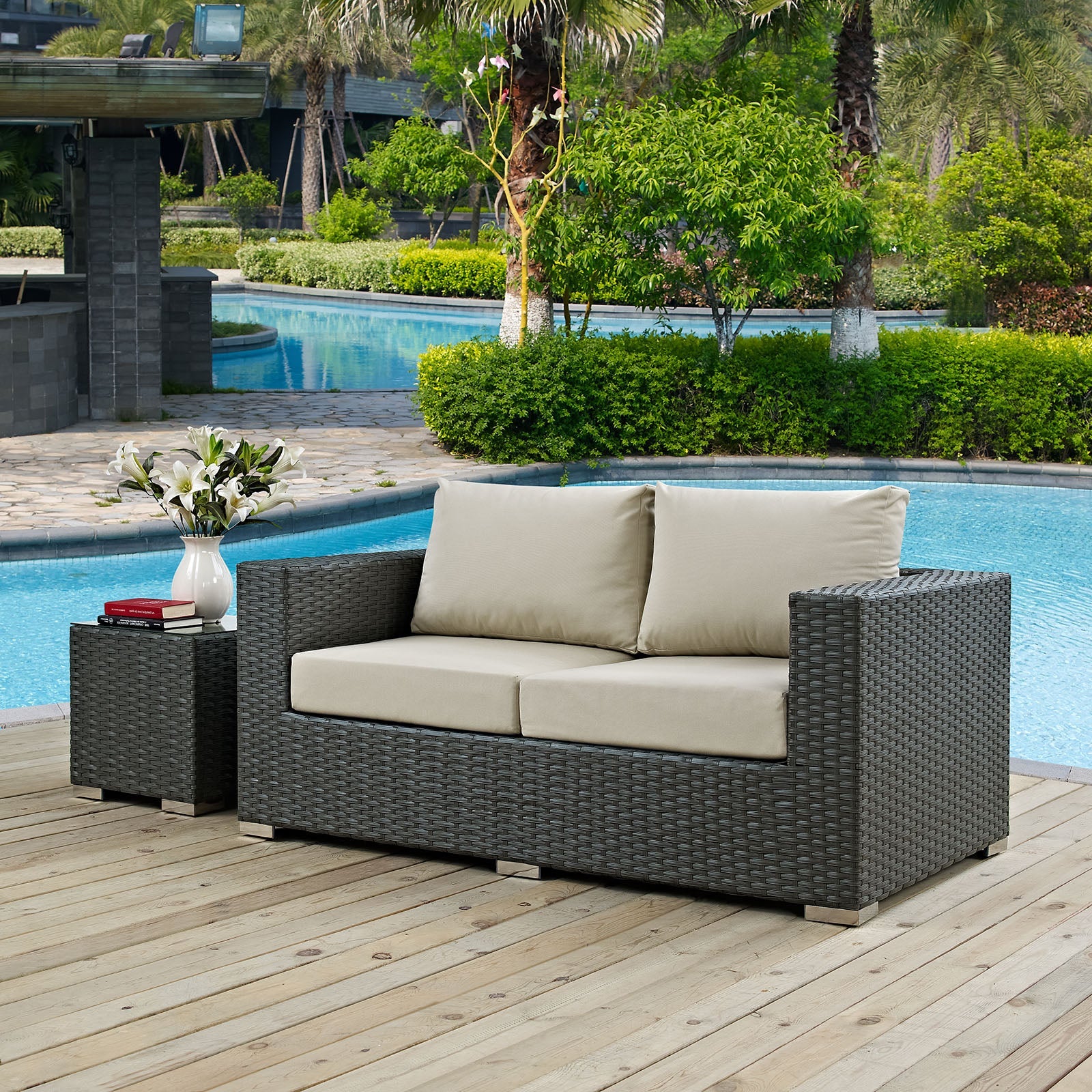 Sojourn Outdoor Patio Sunbrella¨ Loveseat by Modway