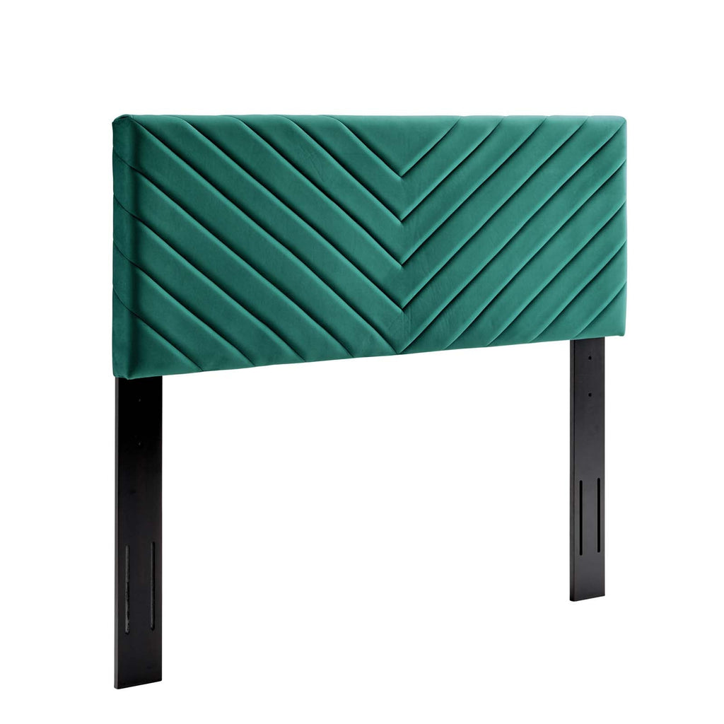 Alyson Angular Channel Tufted Performance Velvet Twin Headboard by Modway