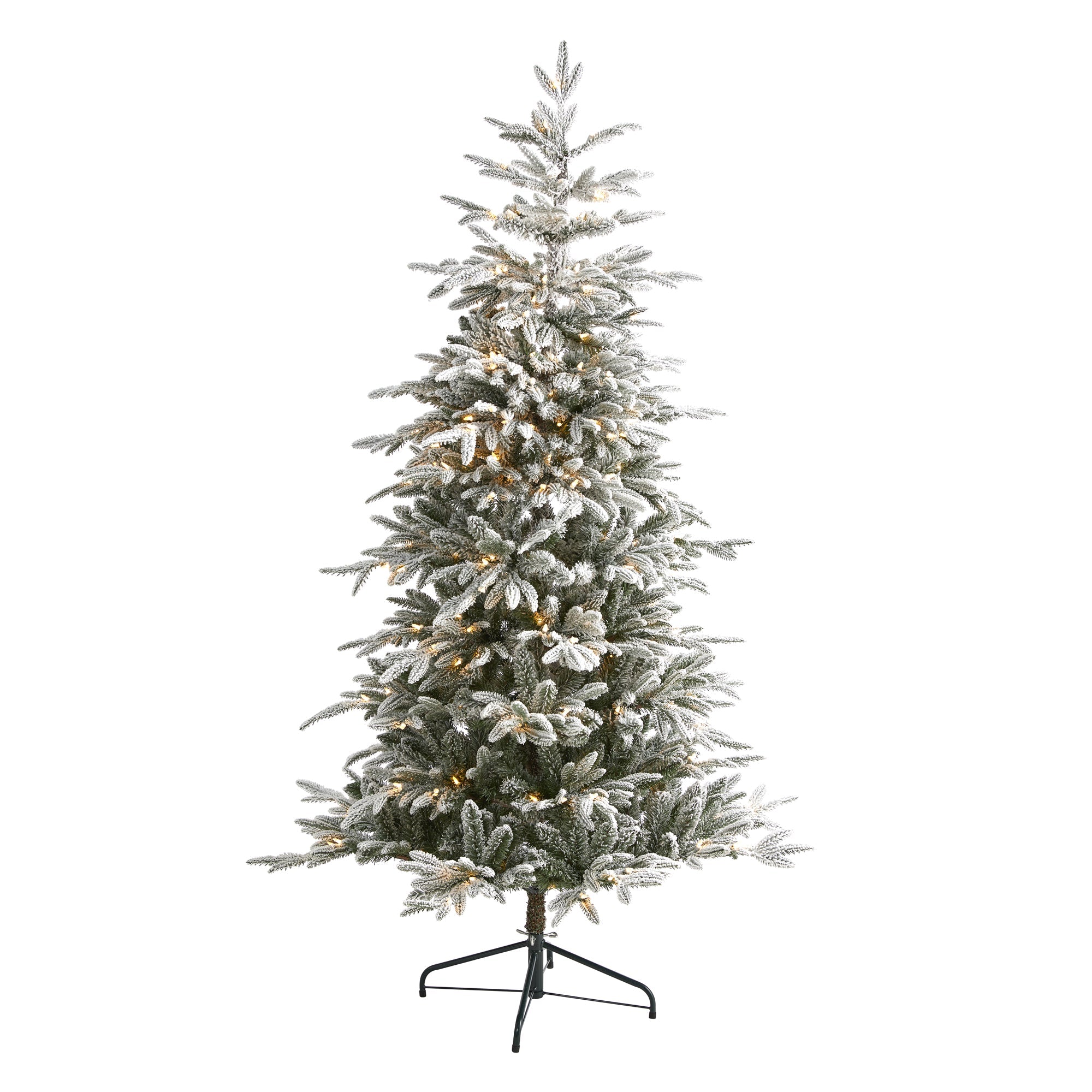 6.5' Flocked Manchester Spruce Artificial Christmas Tree with 300 Lights
