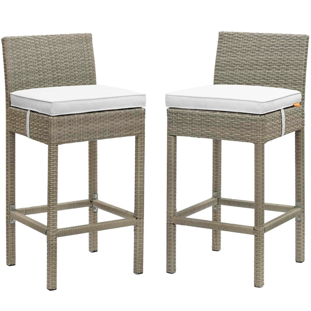 Conduit Outdoor Patio Wicker Rattan Bar Stool Set of 2 by Modway