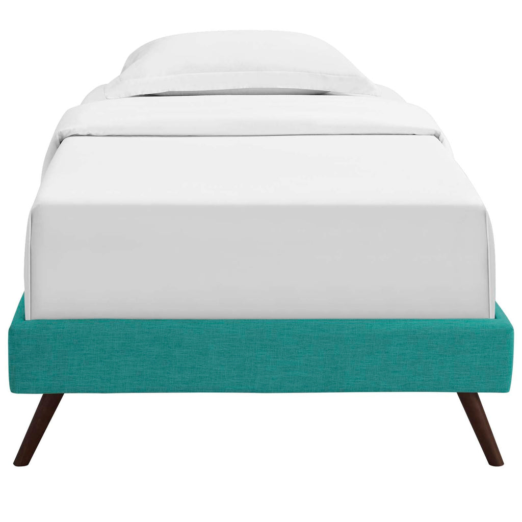 Loryn Fabric Twin Bed Frame with Round Splayed Legs by Modway