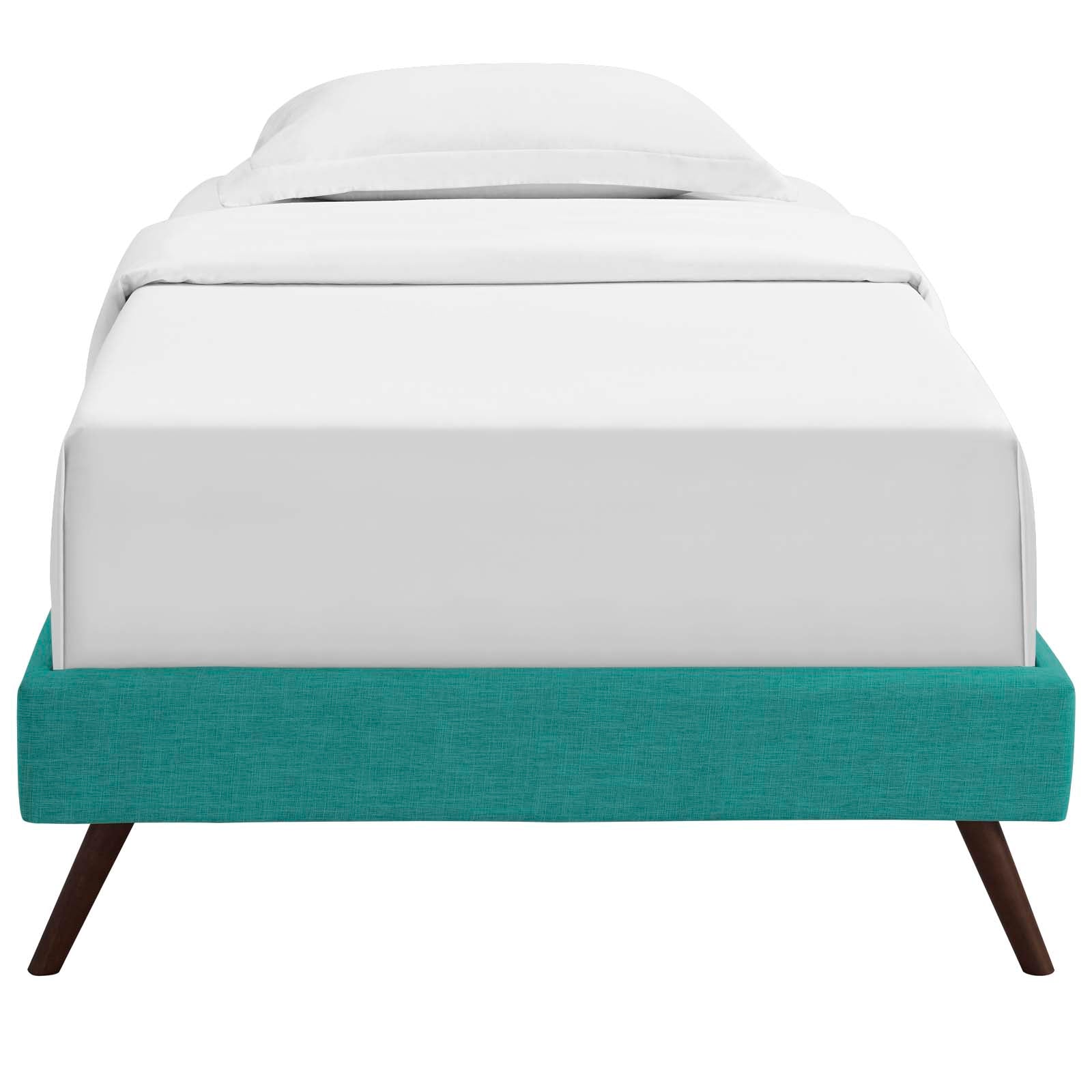 Loryn Fabric Twin Bed Frame with Round Splayed Legs by Modway
