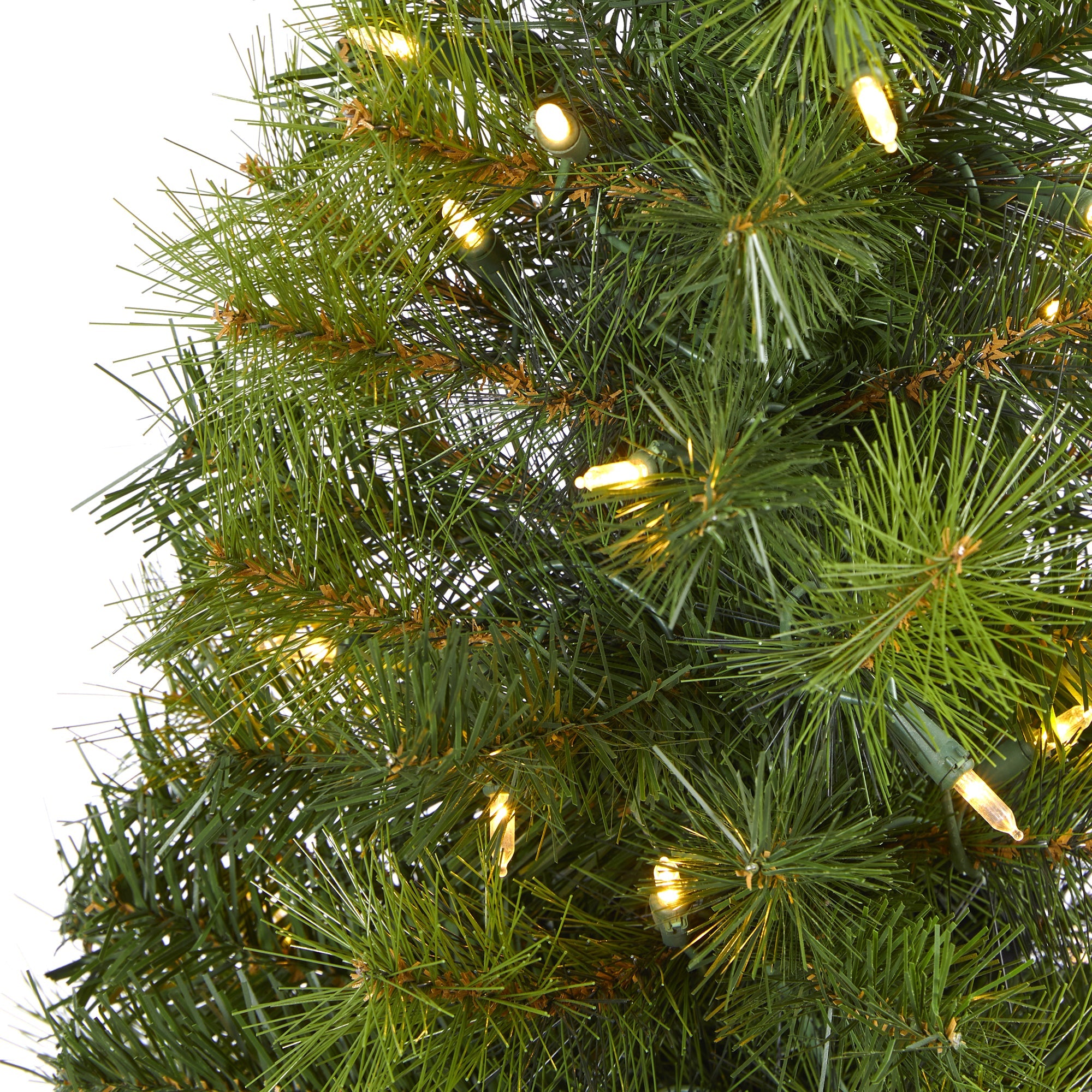 4' Green Valley Pine Artificial Christmas Tree w/ 100 Warm White LED Lights
