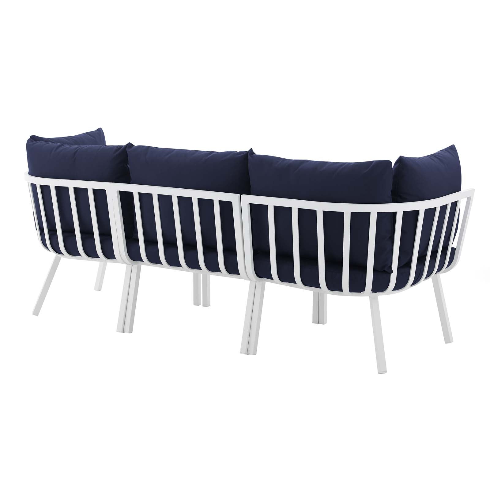 Riverside 3 Piece Outdoor Patio Aluminum Sectional Sofa Set by Modway