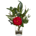 21"  Rose and Eucalyptus Artificial Arrangement