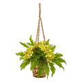29"  Phalaenopsis Orchid and Fern Artificial Plant in Hanging Basket