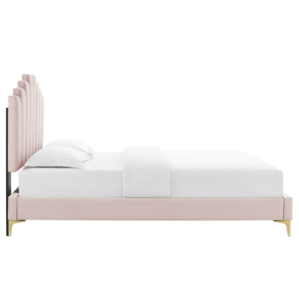 Elise Performance Velvet King Platform Bed by Modway