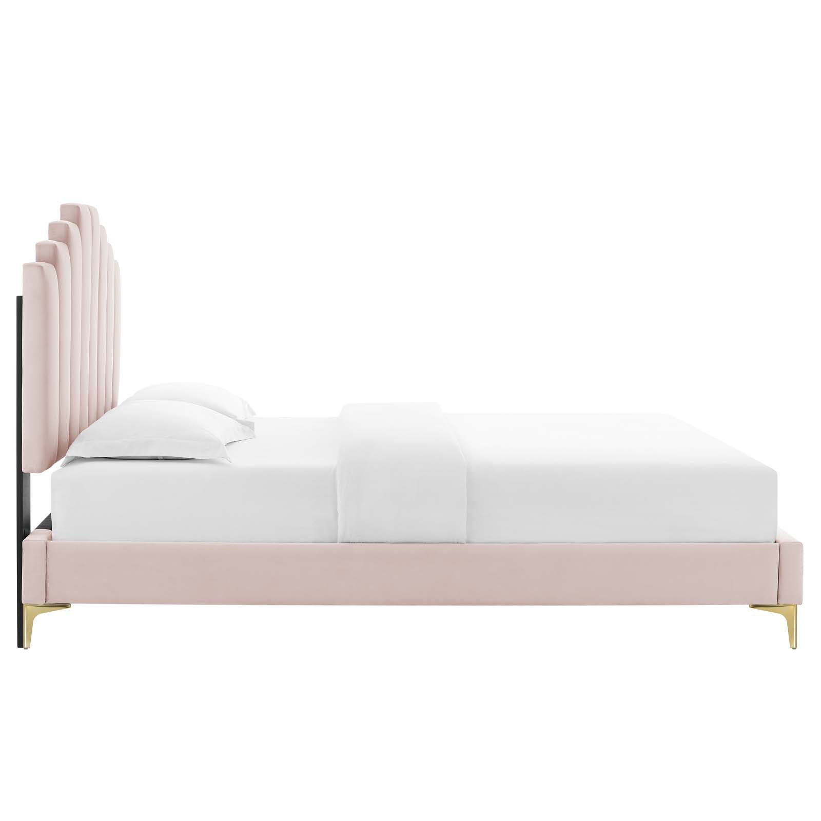Elise Performance Velvet King Platform Bed by Modway