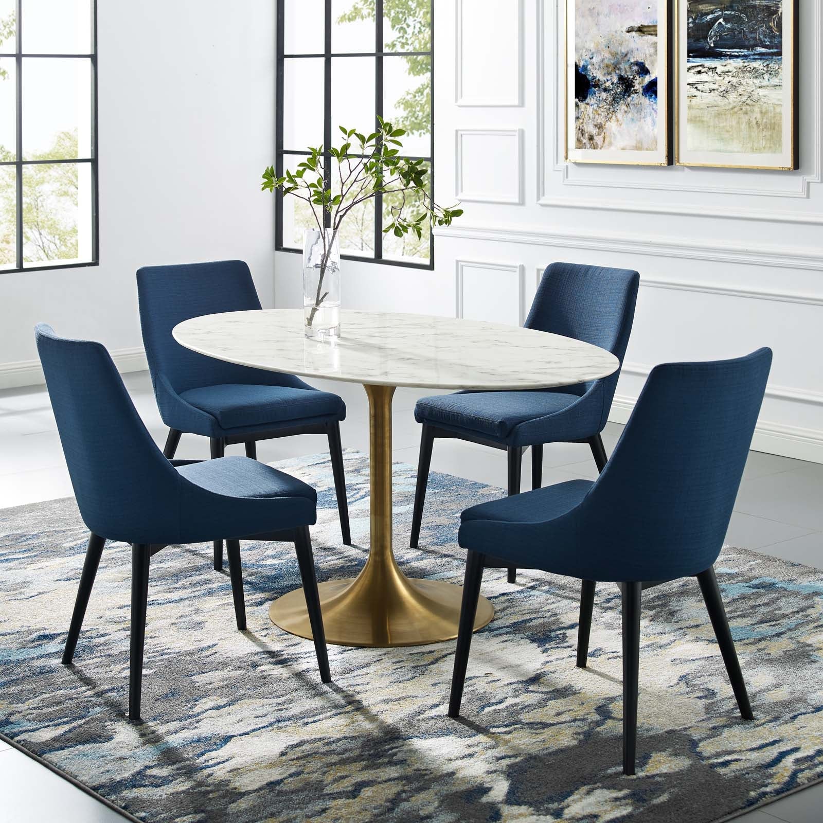 Lippa 60" Oval Faux Marble Dining Table by Modway